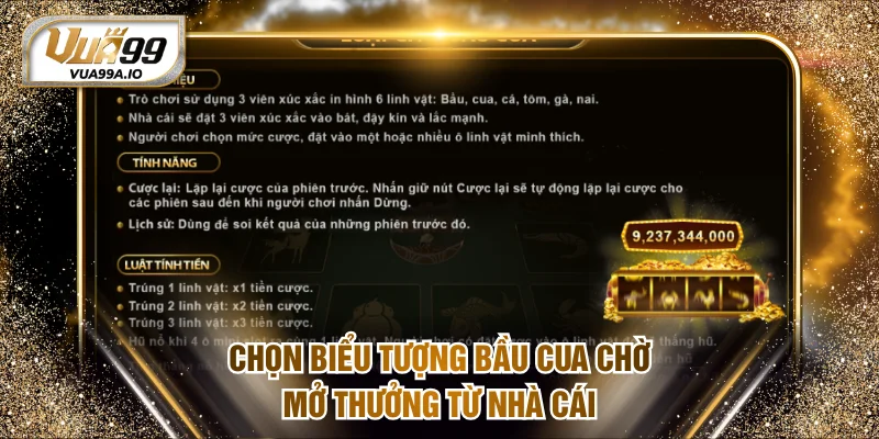 Chọn biểu tượng bầu cua chờ mở thưởng từ nhà cái