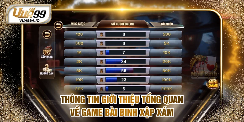 Thông tin giới thiệu tổng quan về game bài binh xập xám