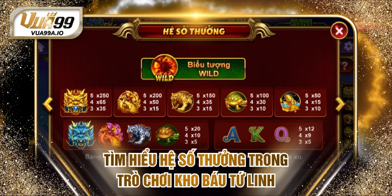 Tìm hiểu hệ số thưởng trong trò chơi Kho Báu Tứ Linh