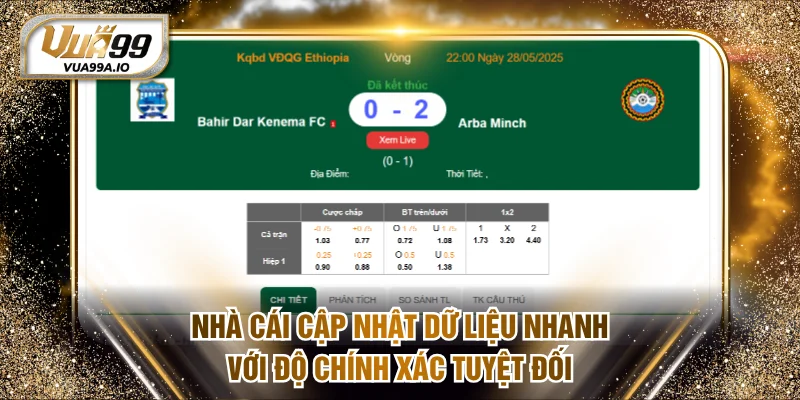 Nhà cái cập nhật dữ liệu nhanh với độ chính xác tuyệt đối